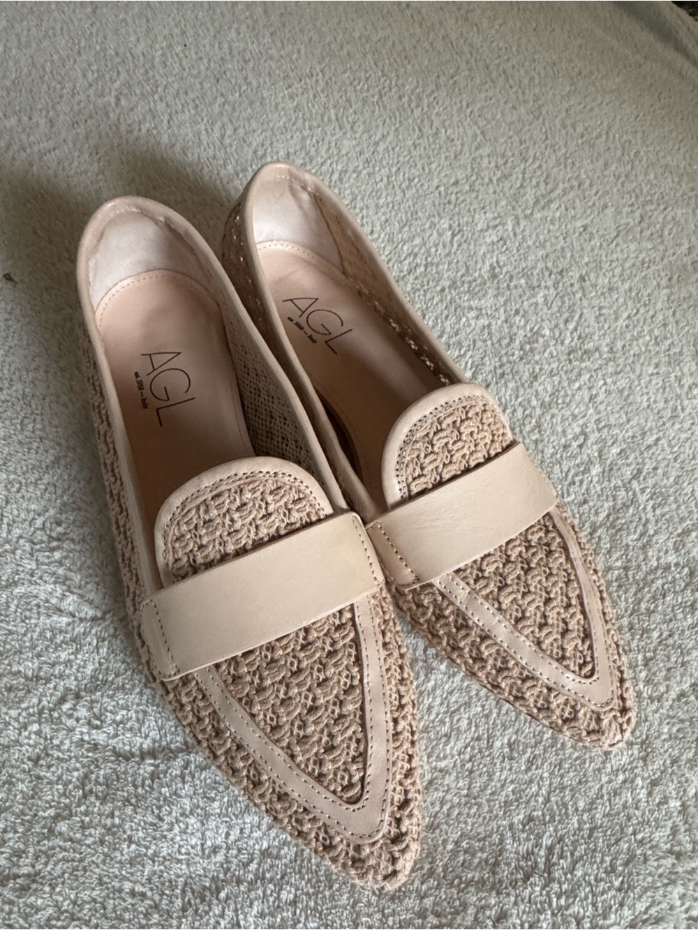 AGL Blanca Woven Loafers. Size 39 (US 8.5) NWOT